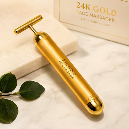 24K Gold Plated T-Shape Face Massager For Skin Lifting