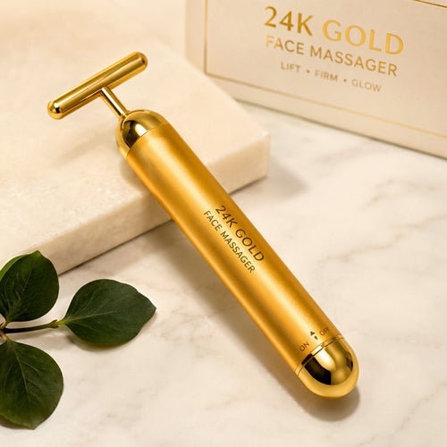 24K Gold Plated T-Shape Face Massager For Skin Lifting