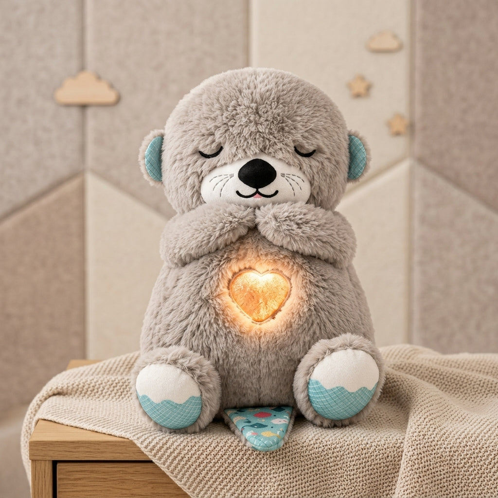 Plush Breathing Teddy Sleep Companion With Sound And Light