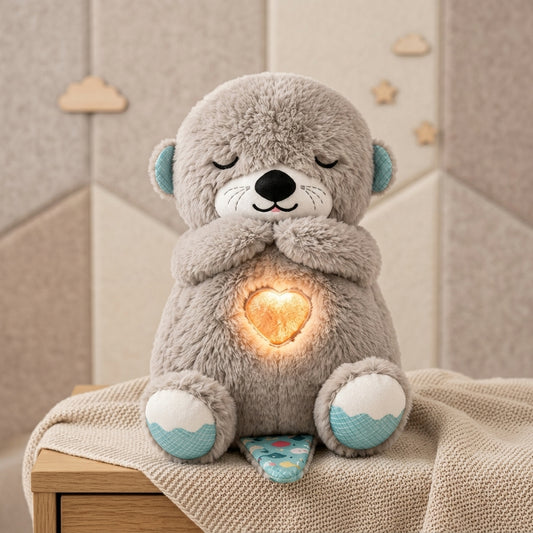 Plush Breathing Teddy Sleep Companion With Sound And Light