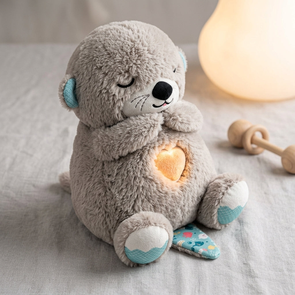 Plush Breathing Teddy Sleep Companion With Sound And Light
