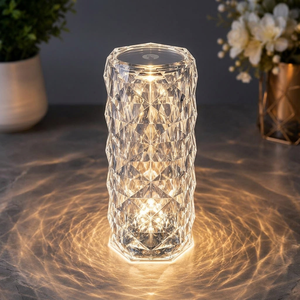 Crystal Rechargeable Touch Control Table Lamp 16 Colors