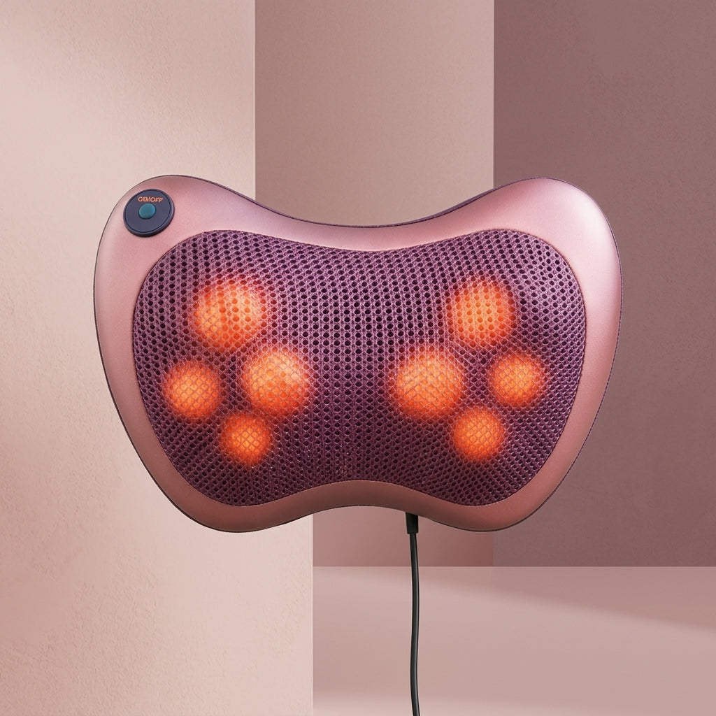 Shiatsu Neck Back Massager Pillow With Heat Function Pink