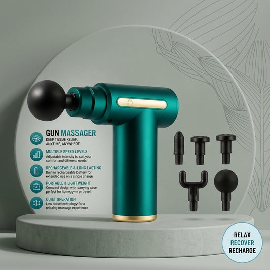 Rechargeable Percussion Massage Gun 6 Speed 5 Heads
