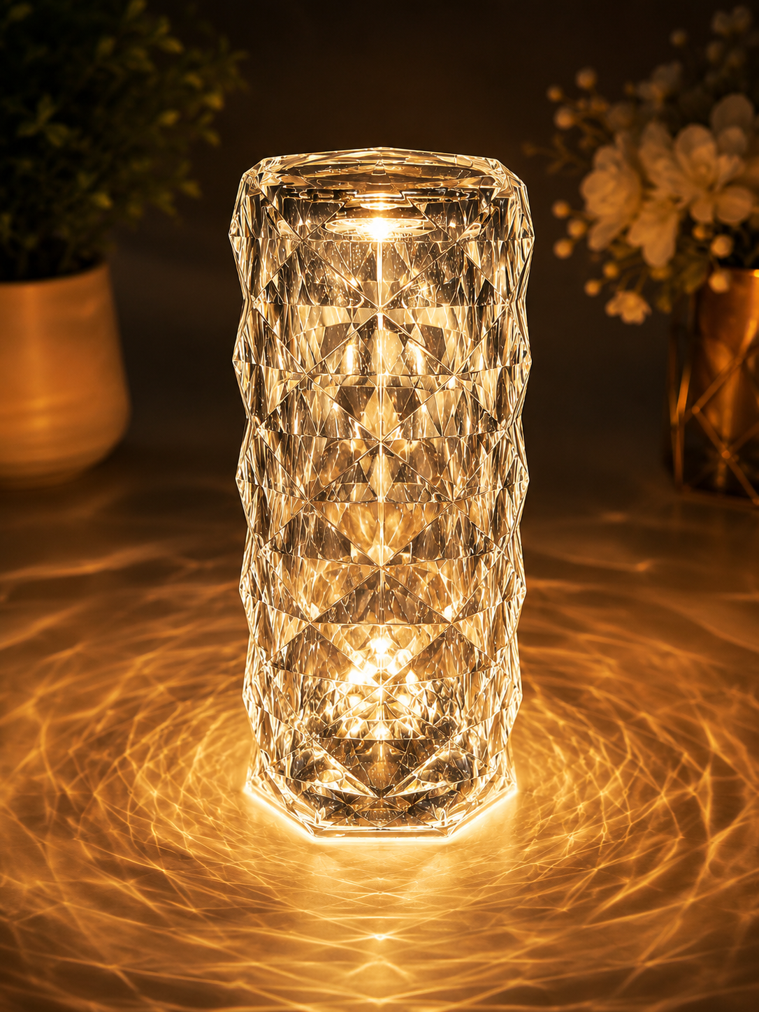 Crystal Rechargeable Touch Control Table Lamp 16 Colors