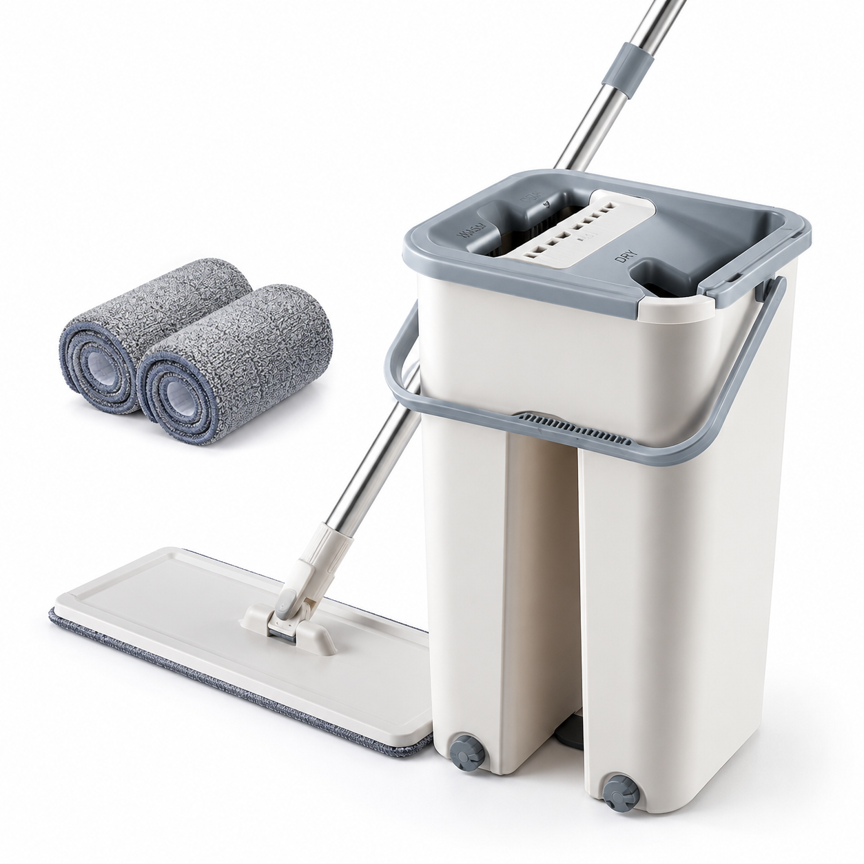 Self-Wringing Flat Mop with Bucket – No Hands, Clean Floors