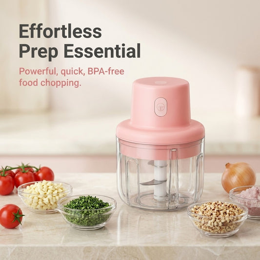 Bpa-Free Mini Electric Food Chopper 250Ml Steel Blades